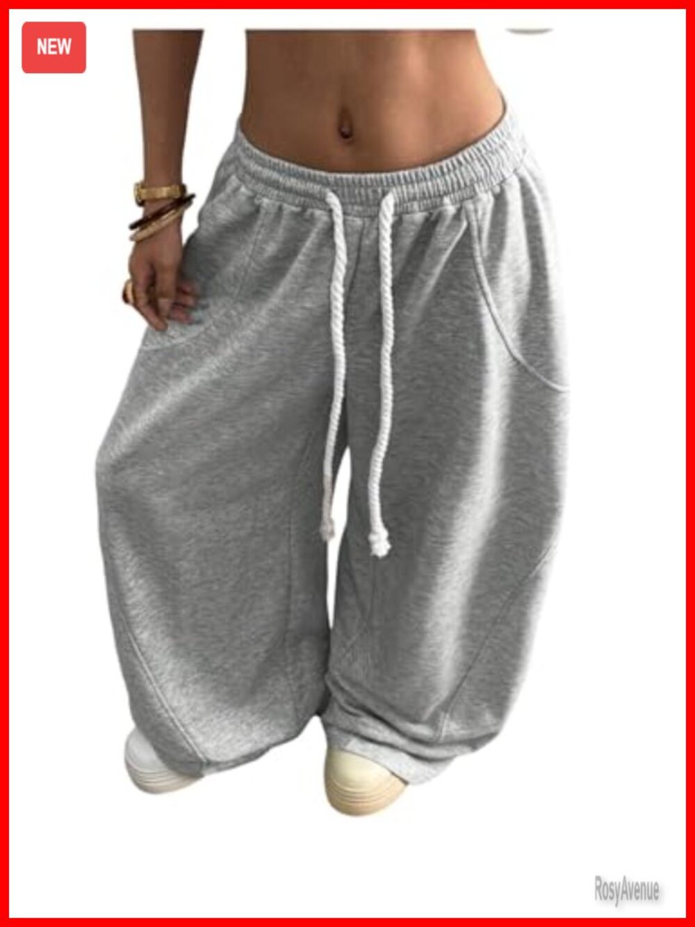 Plus Size Wide Leg Sweatpants Baggy Elastic Waist Barrel Pants